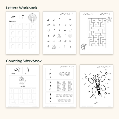 Wild Animals جنگلی جانور - Letters & Counting Bundle